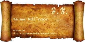 Halma Nándor névjegykártya