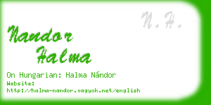nandor halma business card
